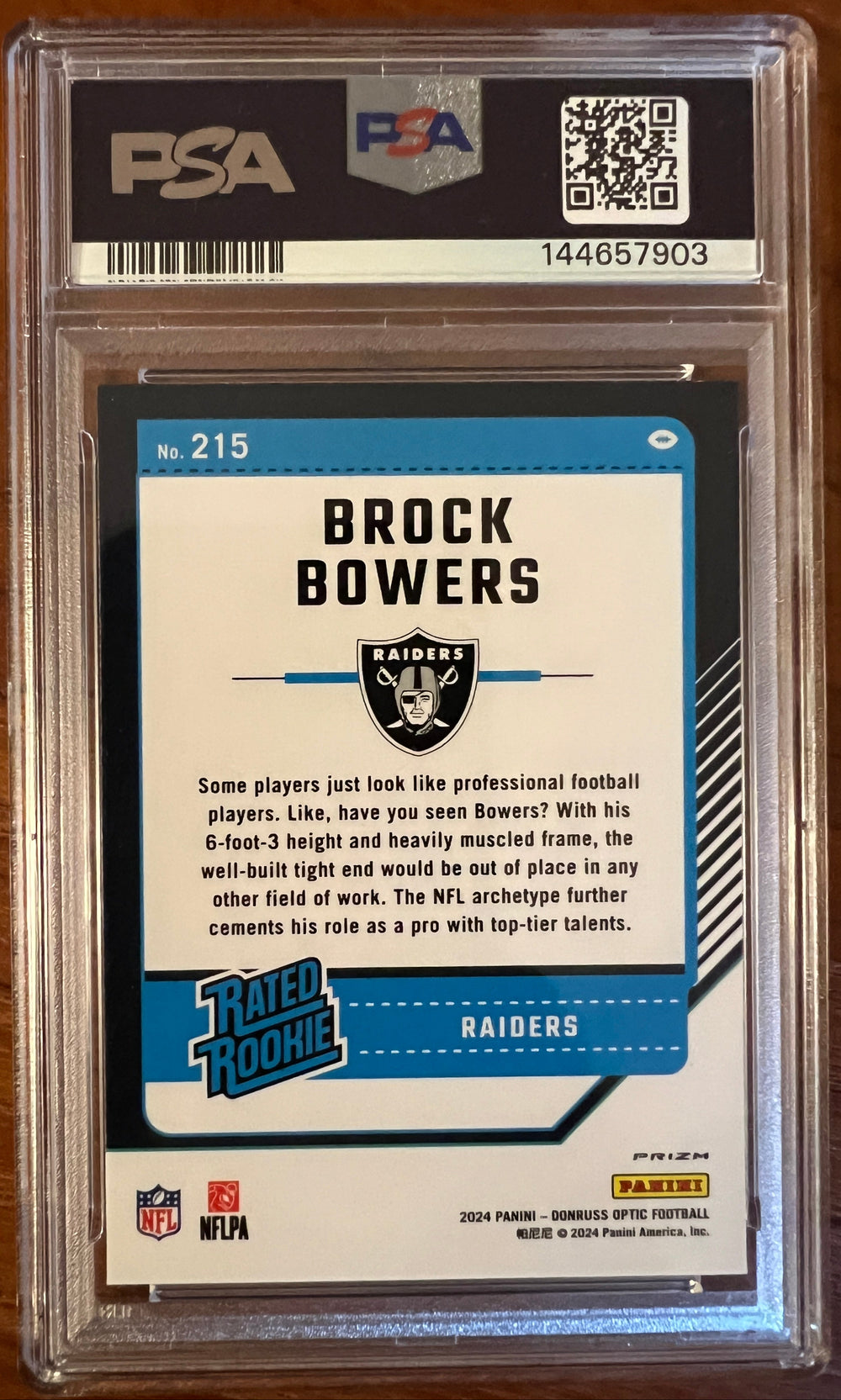 Brock Bowers #215 - Back