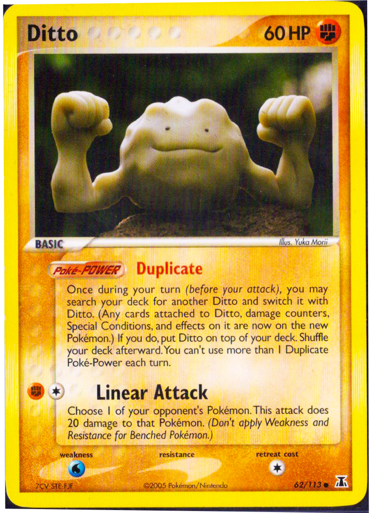 Pokémon trading card featuring Ditto with text and graphics