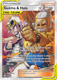 Trading card featuring two characters in a tag team formation with game text.
