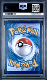Pokémon trading card in a protective case with a PSA logo above it
