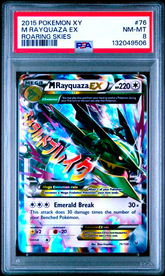 Pokémon trading card featuring M Rayquaza EX with PSA grading label
