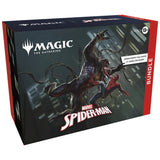 magic the gather spider-man bundle pack with a photo of spider-man and venom fighting in the dark