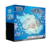 Pokémon Stellar Crown Elite Trainer Box packaging with blue and black design