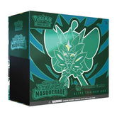 Pokémon Elite Trainer Box packaging with a teal mask ogerpon on a white background