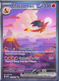 Pokémon trading card featuring Charizard EX with a volcanic landscape background