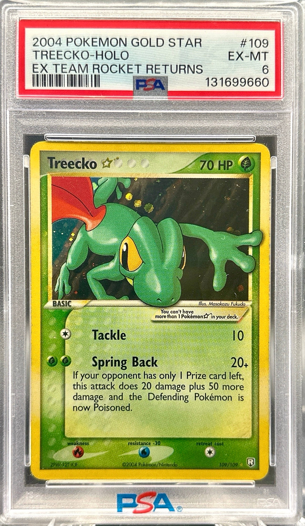 treecko gold star psa 6 pokemon card. Green treecko graded