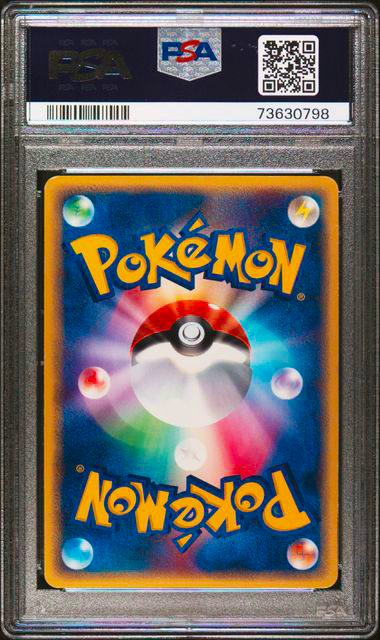 Pokémon trading card in a protective case with FSA certification label