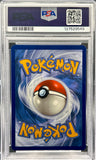 Pokémon trading card in a PSA protective case with a blue border