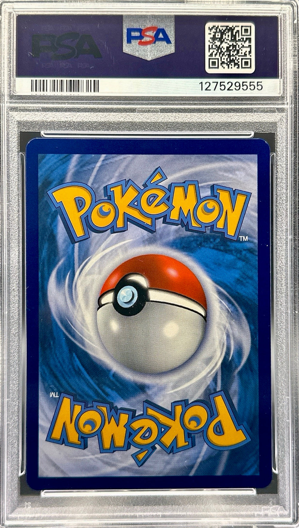 Pokémon trading card in a PSA protective case with logo