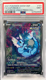 Pokémon trading card featuring Vaporeon with PSA grading information on a red border. Vaporeon #181 PSA 9