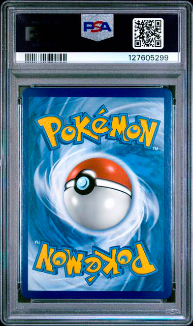 Pokémon trading card in a protective case with a PSA label.