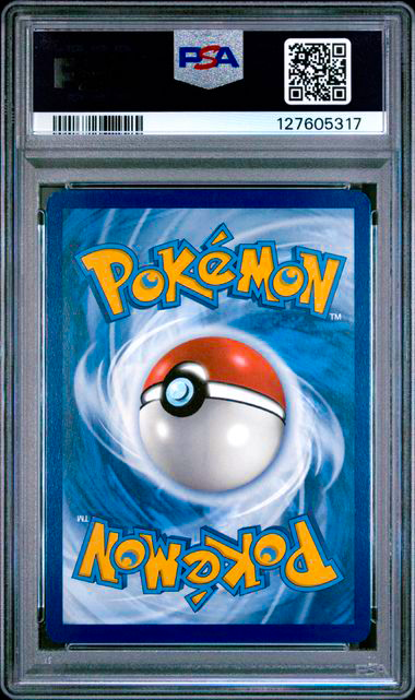 Pokémon trading card in a protective case with a PSA label