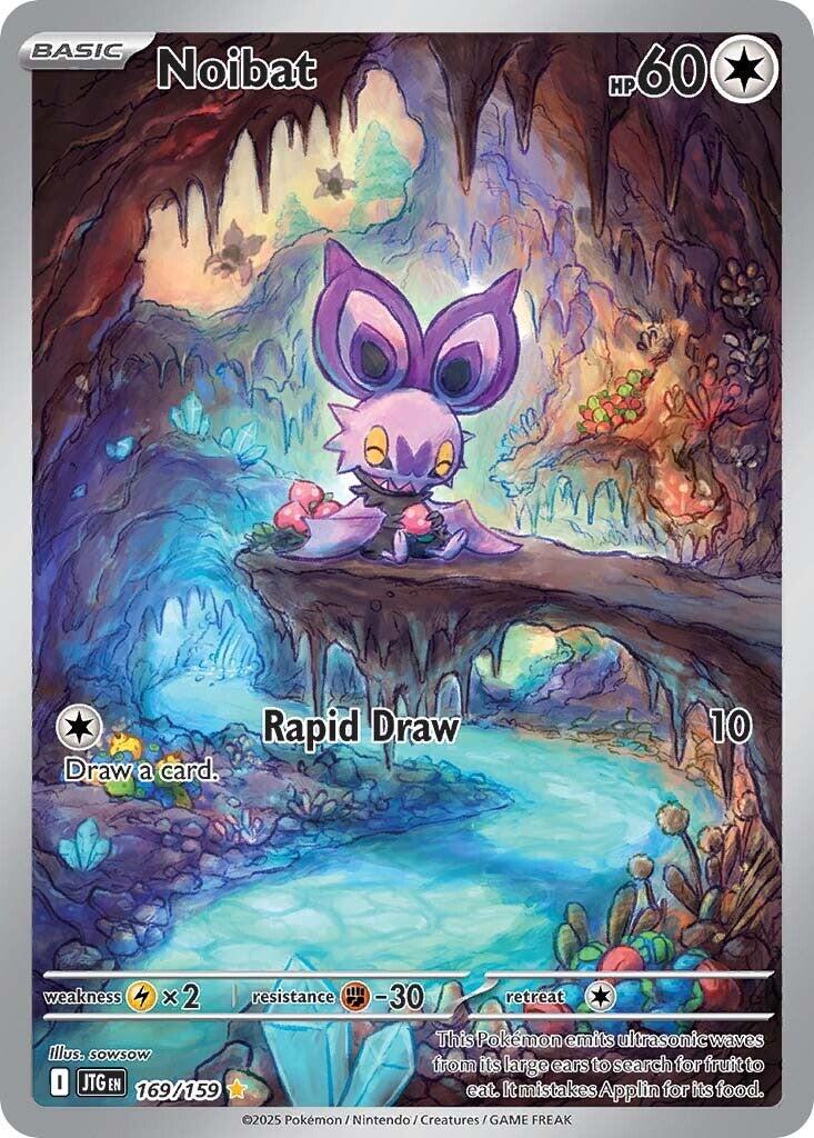 Pokémon trading card featuring Noibat in a cave setting
