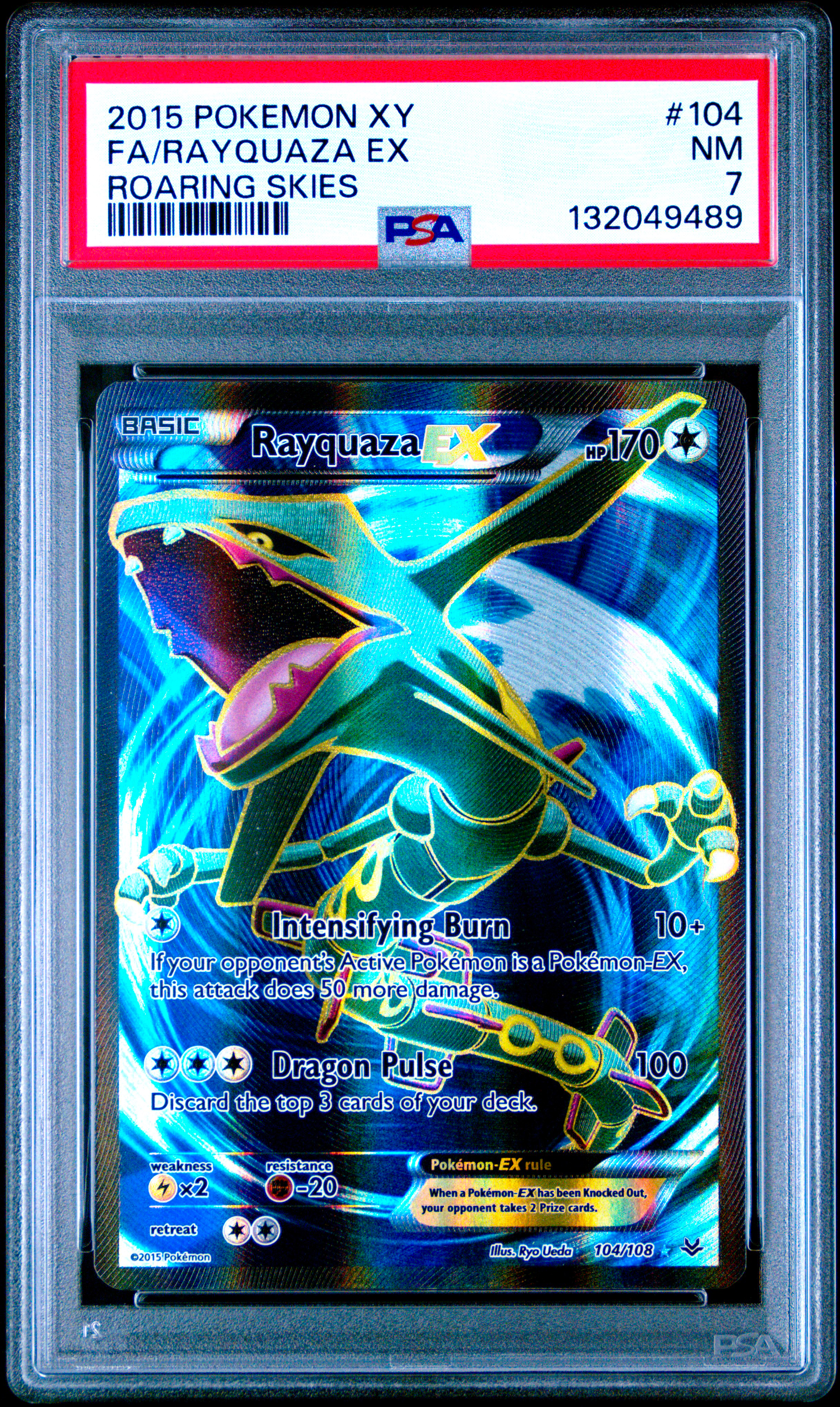  Rayquaza EX #104 PSA 7 Front