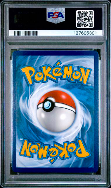 Pokémon trading card in a protective case with FSA certification label