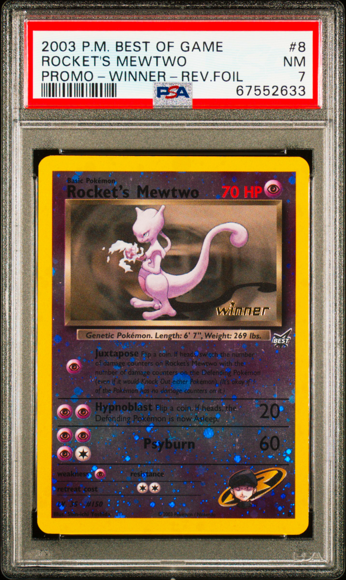 Rocket's Mewtwo Promo Reverse Holo #8 PSA 7 Front