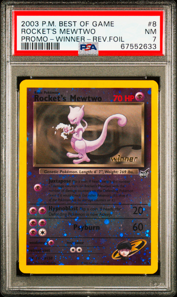 Pokemon TCG: Rocket's Mewtwo Best of Game Winner Stamp PSA 7