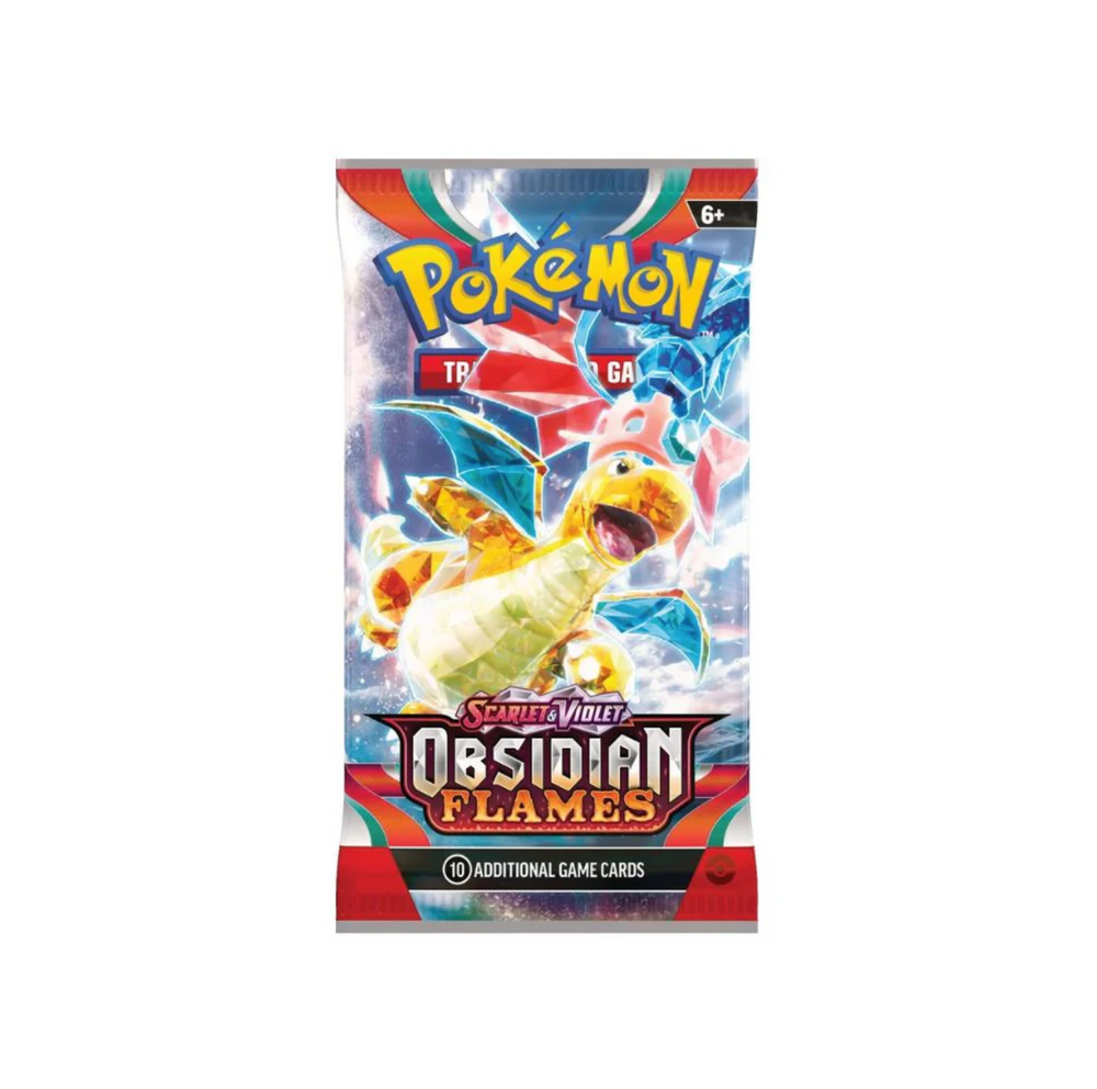 obsidian flames booster pack with dragonite on the front