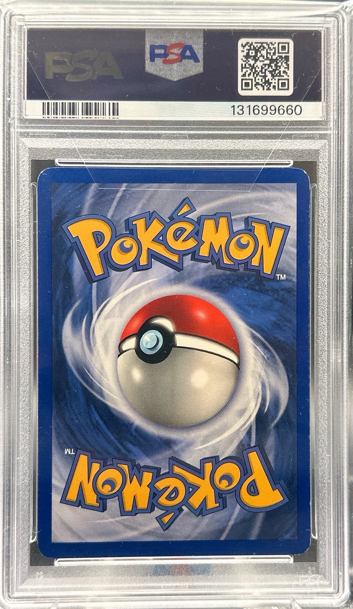 Pokémon trading card in protective holder with FSA logo