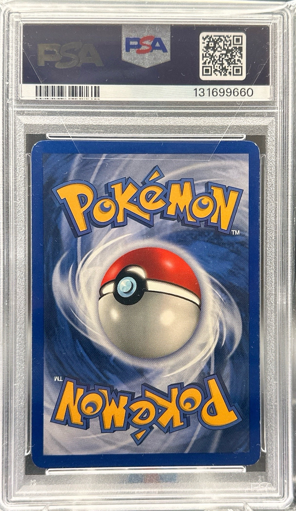 Pokémon trading card in protective holder with FSA logo
