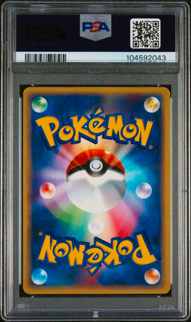 Pokémon trading card in a protective case with FSA certification label