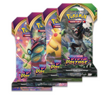 4  vivid voltage booster packs with varying pokemon
