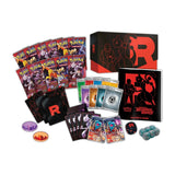 Pokémon trading card game collection with cards, a box, and accessories on a white background destined rivals set