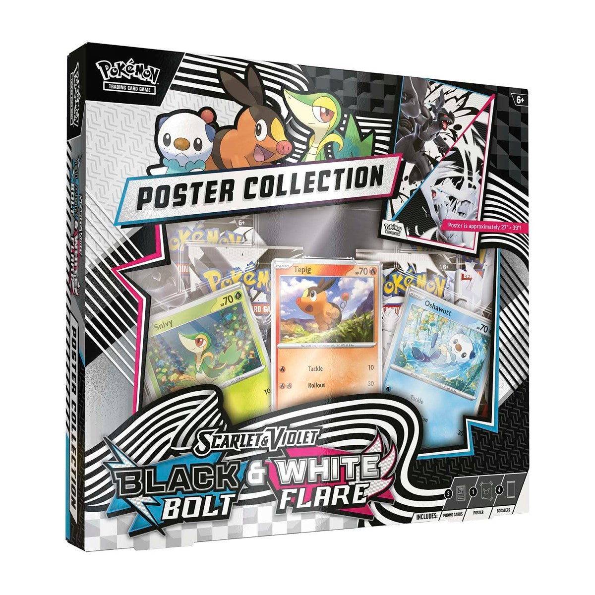 black bolt and white flare uonva poster collection, pokemon tcg
